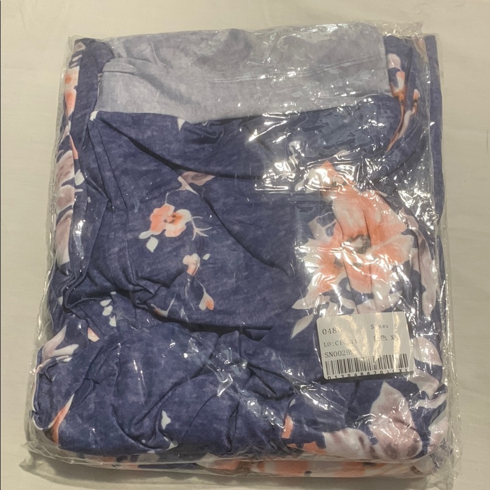 Floral Pajama Pants in Blue and Pink